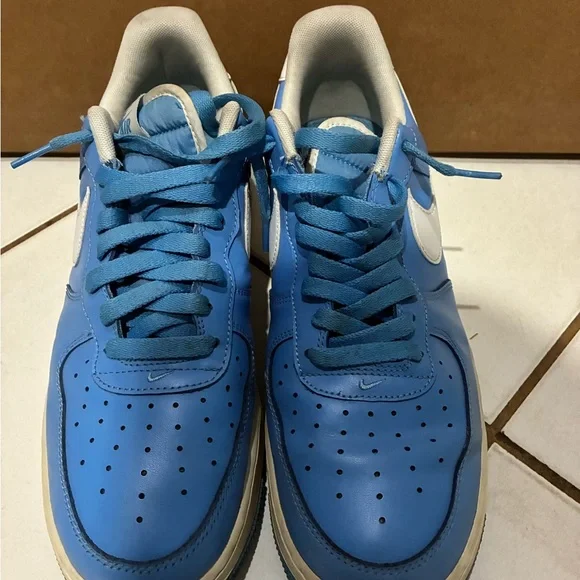 Nike Air Force 1 Blue and White Sneakers - Picture 2 of 10